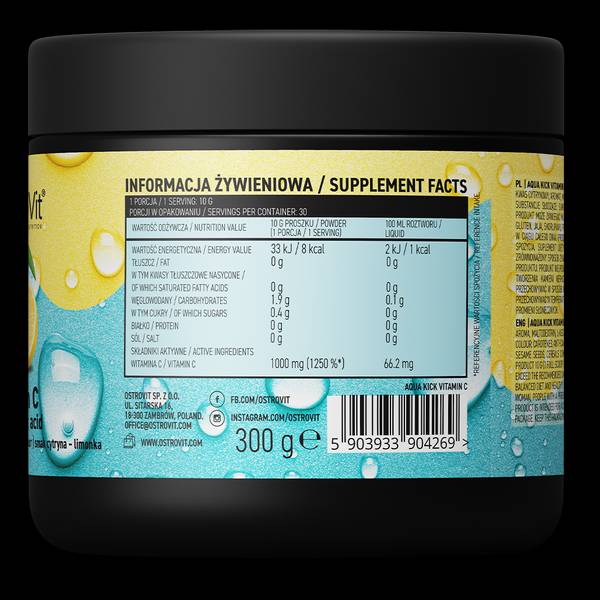 Aqua Kick / Advanced Hydration s vitamínom C - 300 gramov