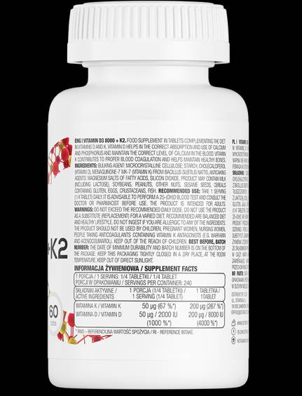 Vitamín D3 8000 + K2 200 McG 60 tablety