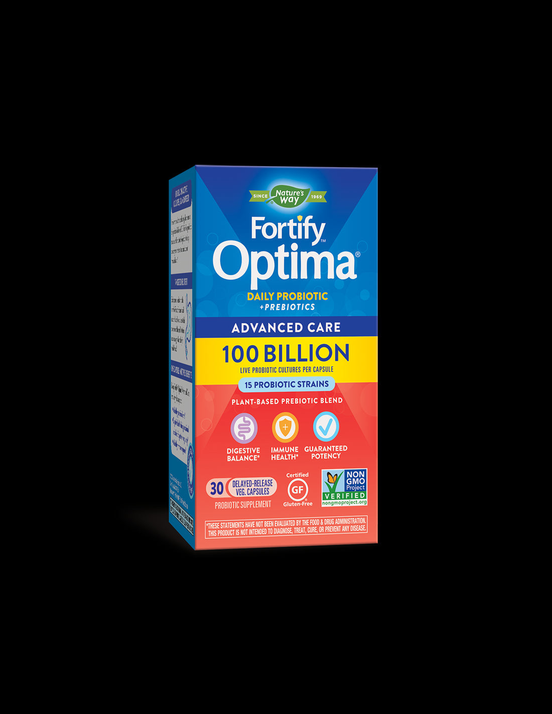 Fortify™ Optima Advanced Care Probiotic - Fortify Optima Probiotic + Prebiotics, 100 Billion Active Probiotics, 30 Capsules Nature's Way - Nutra Best Europe