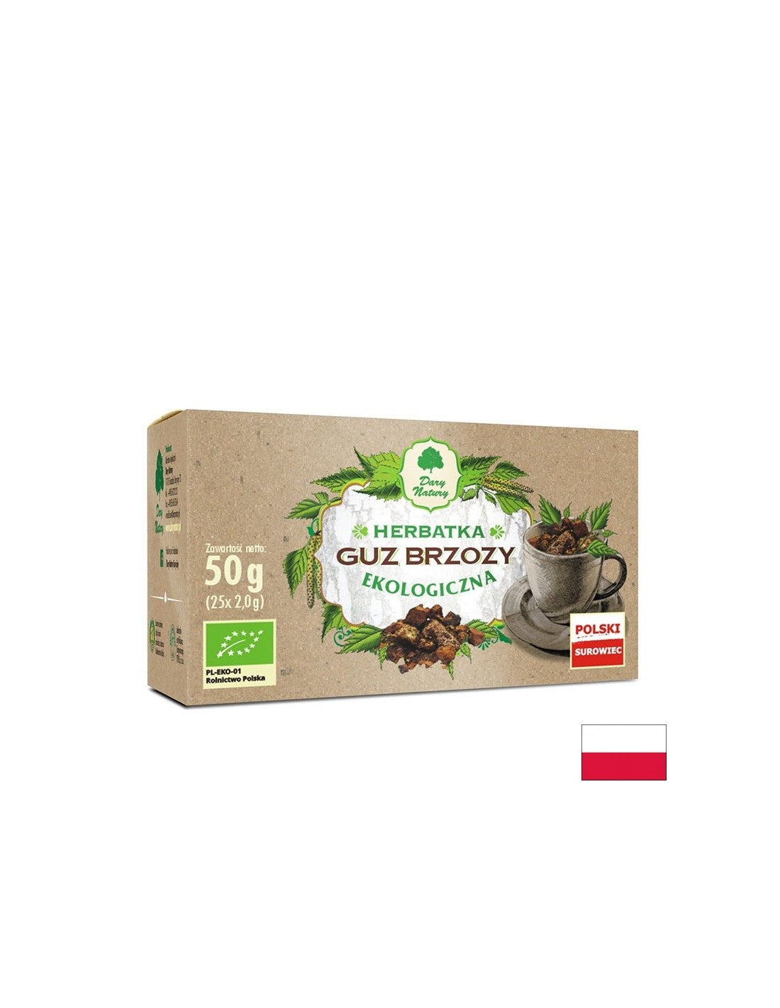 Chaga huby a breza práškovej huby - Bio, 25 filtračných vreciek