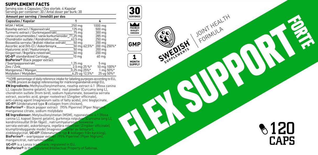 Flex Support Forte | with UC-II® - 120 capsules - Nutra Best Europe