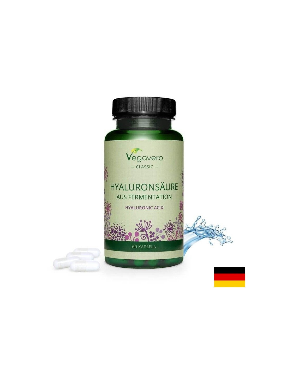 Hyaluronsӓure/ Kyselina hyalurónová, 60 kapsúl, 100% vegan <tc>Vegavero</tc>