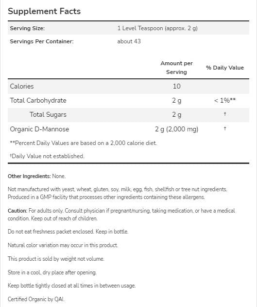 D -manóza prášok - 85 gramov
