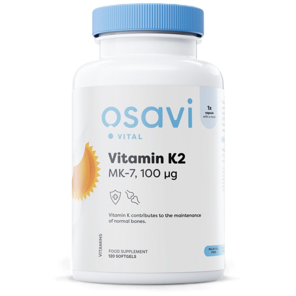 Vitamín K2 Mk -7 100 mcg - 120 gélových kapsúl
