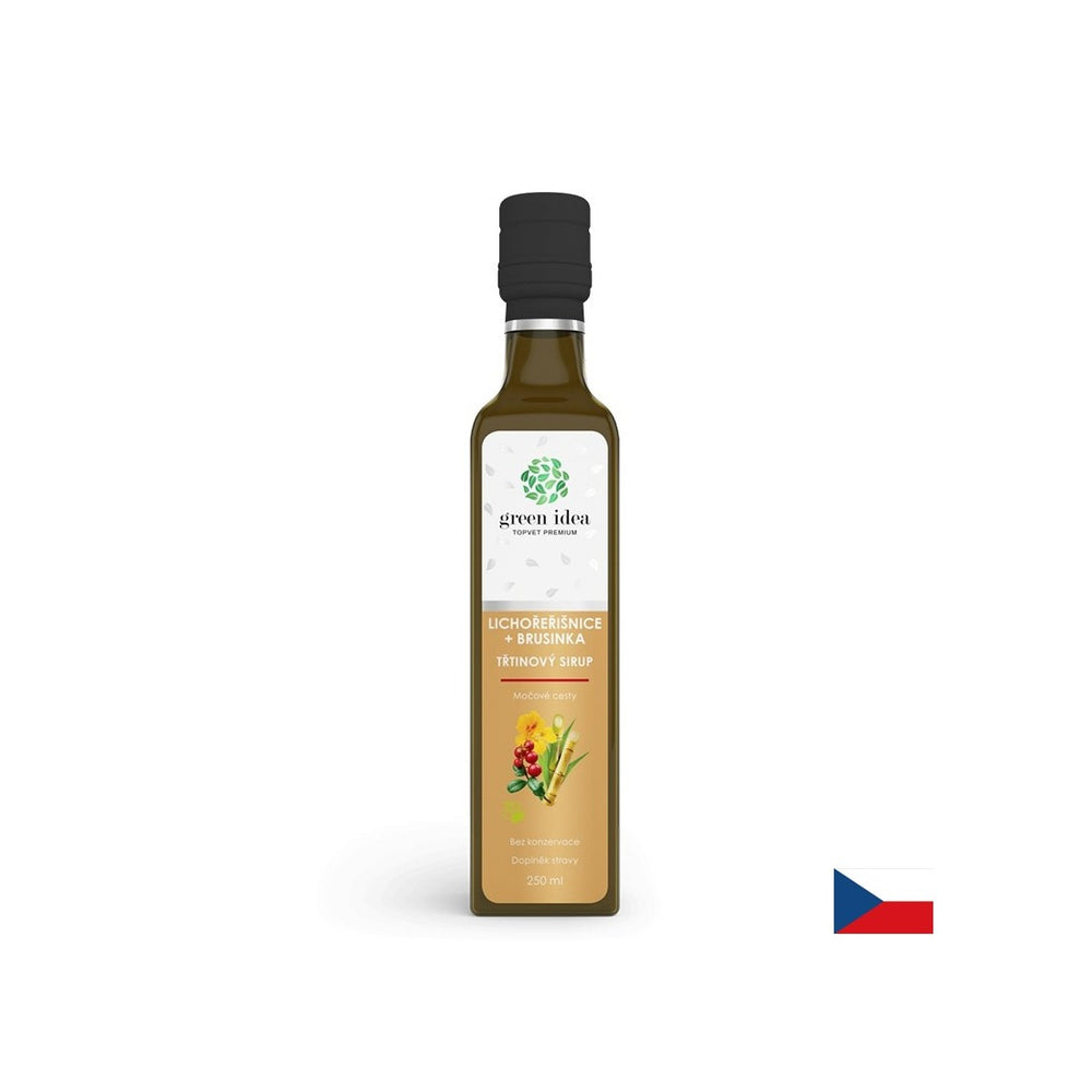 Trstinový sirup s lingonberry a brusnicami - zdravie a imunita moču, 250 ml, s dávkou