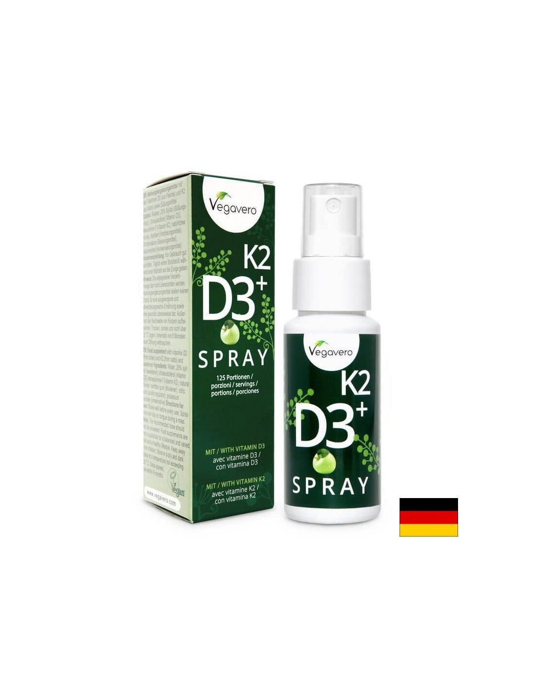 K2 + D3 sprej/ vitamín K2 + D3/ Oral sprej, 25 ml, 125 dávok, 100% vegánsky