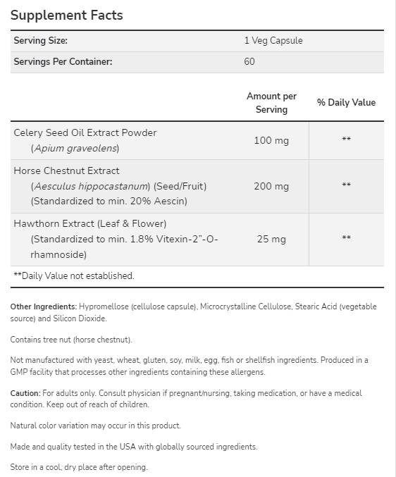 Extrakt zo semien zeleru 100 mg | s koňským gaštanom a Hawthorn - 60 kapsúl