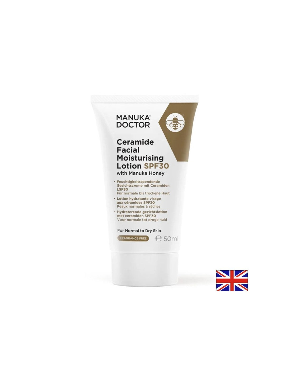 Hydratačné pleťové mlieko s ceramidmi a Manuka Honey, SPF30, 50 ml