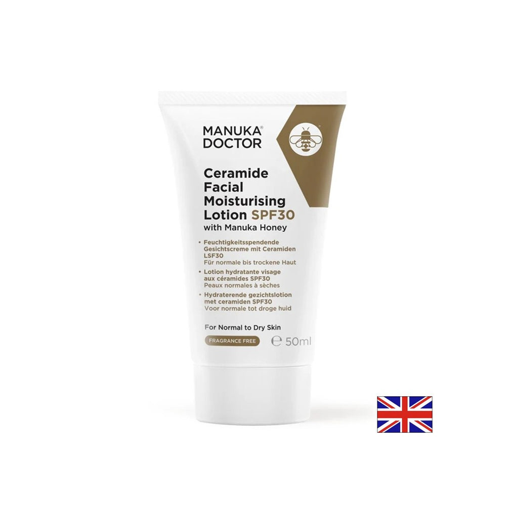 Hydratačné pleťové mlieko s ceramidmi a Manuka Honey, SPF30, 50 ml