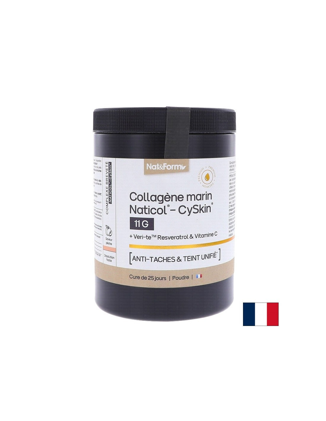 Hydrolyzovaný morský kolagén Naticol®-Cyskin® + L-Cysteín, trans-resveratrol a vitamín C, 365 g prášok