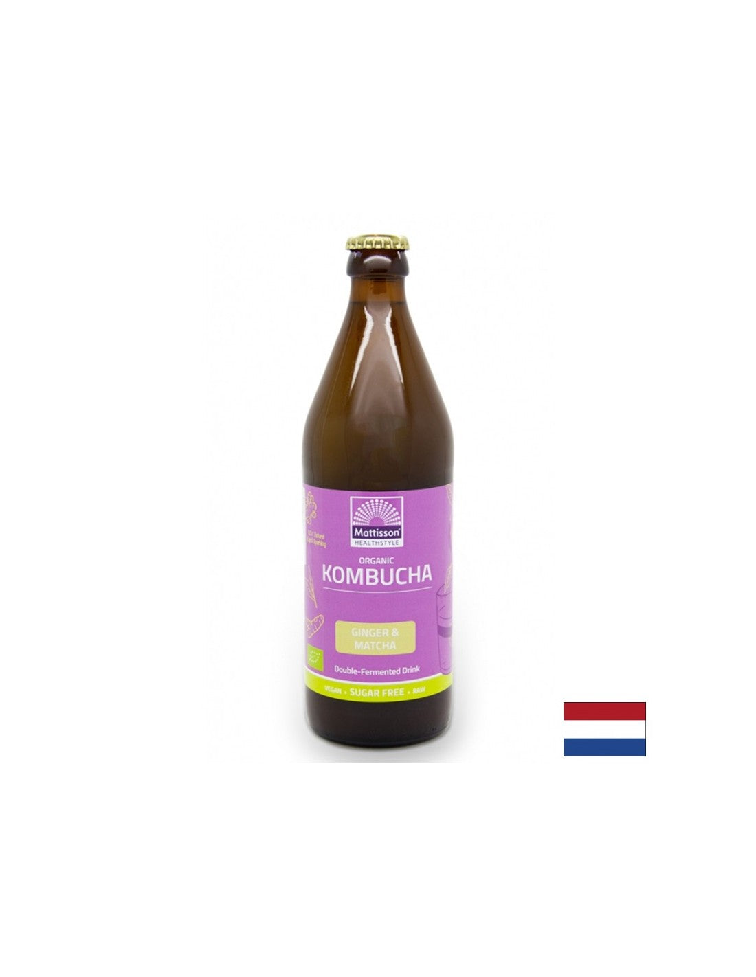Kombucha s Gingerom a Matcha Bio, 500 ml
