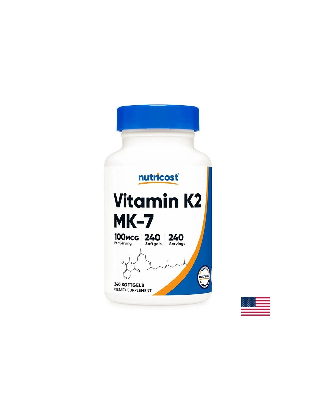 Kosti a kĺby - Vitamín K2 100 µg, 240 mäkkých kapsúl <tc>Nutricost</tc>