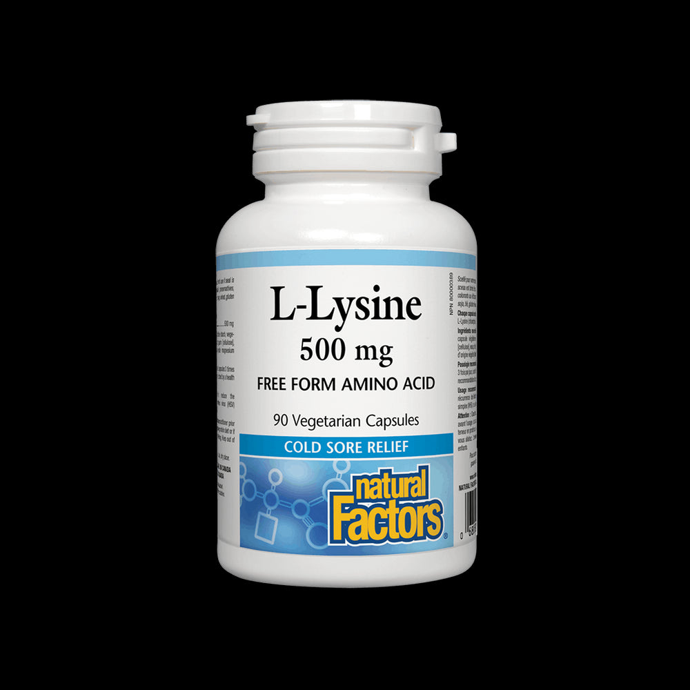 Herpes Simplex, osteoporóza a zdravie srdca - L-lyzín 500 mg, 90 kapsúl <tc>Natural Factors</tc>