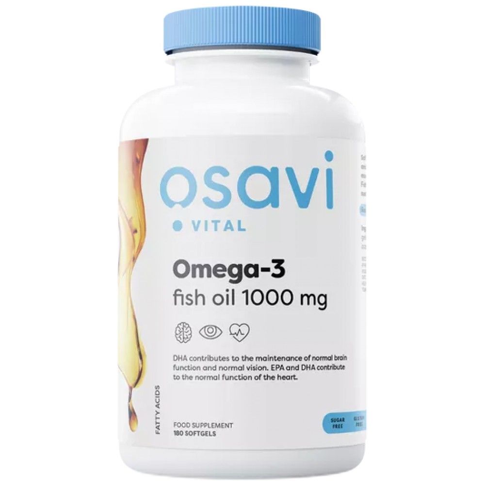 Omega 3 rybí olej 1000 mg | Molekulárne destilované - 180 gélových kapsúl