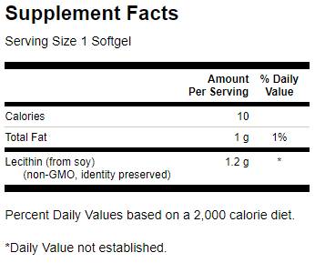 Lecitín non-GMO 1200 mg 180 gélové kapsuly