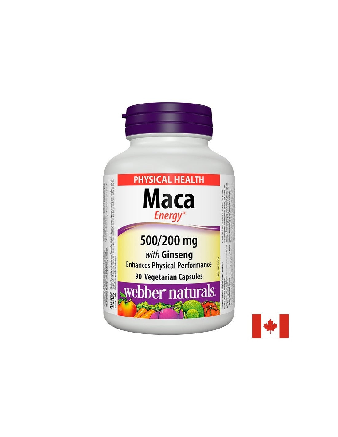 Maca Energy so ženšenom - Maca a kórejský ženšen, 90 kapsúl <tc>Webber Naturals</tc>