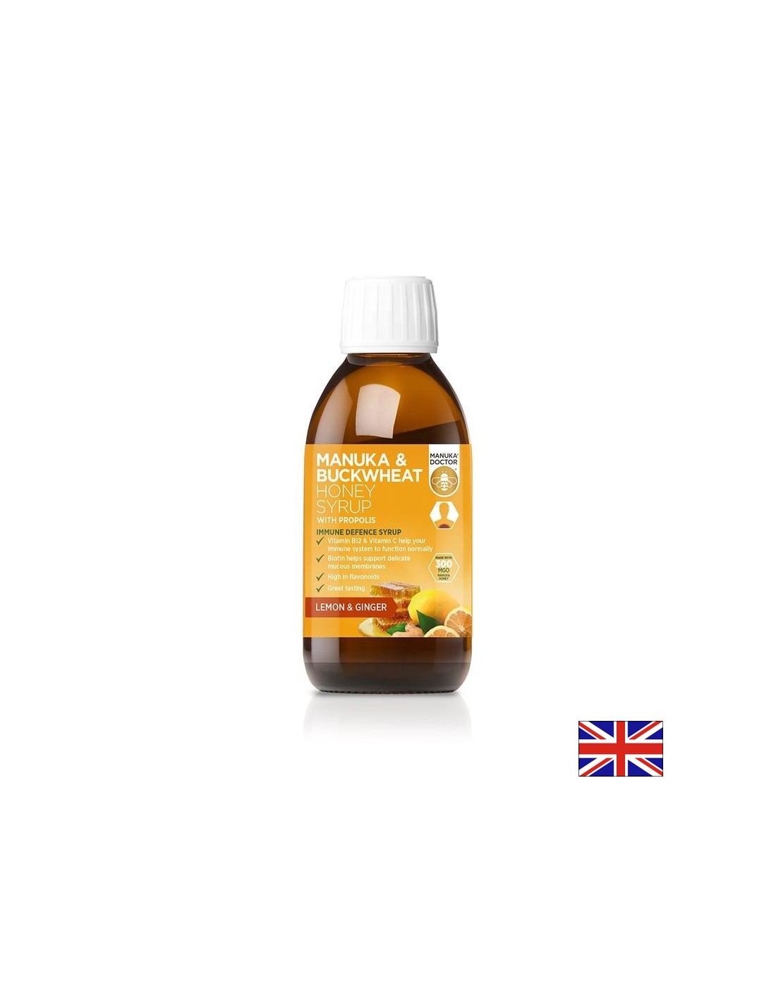 MANUKA BUKWHEAT Honey SIRUP s propolisom (Manuka Bankweat Medový sirup s propolisom / silnou imunitou, 200 ml