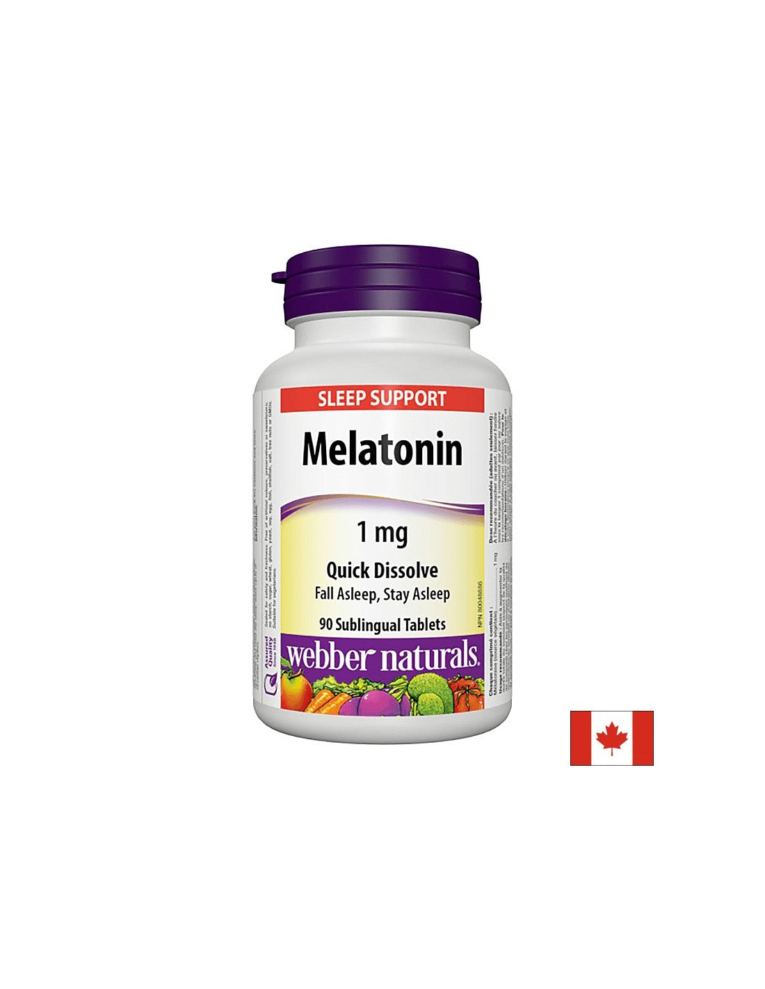 Pri nespavosti - Melatonín 1 mg, 90 sublingválnych tabliet <tc>Webber Naturals</tc>