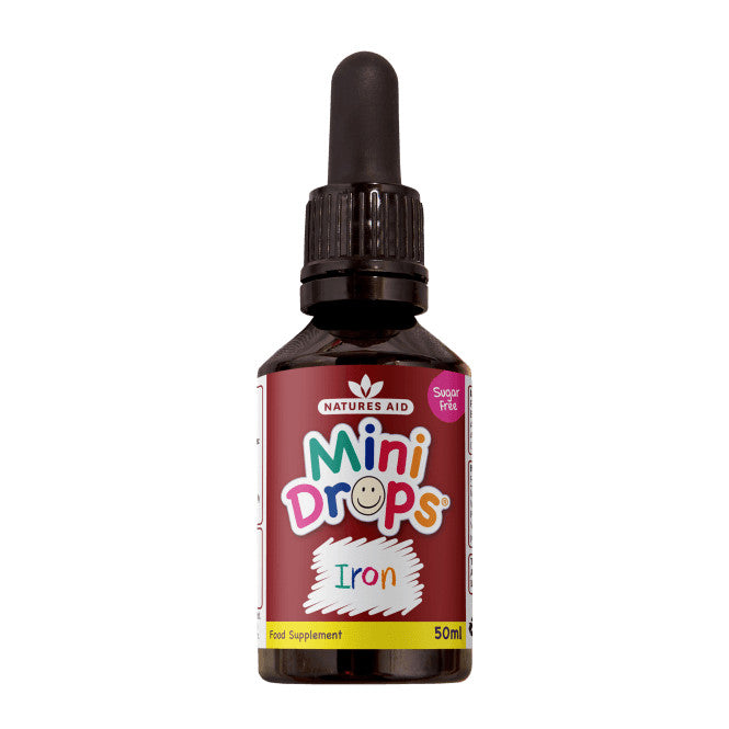 Železo + vitamín C + vitamín B12 + Kvapky kyseliny listovej pre deti (Mini Drops Iron) 50 ml Naturesaid