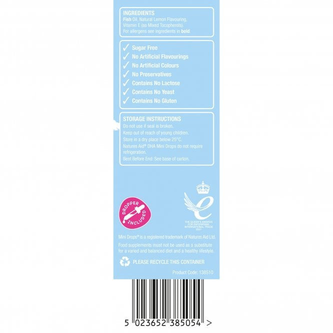 Omega 3 kvapky pre deti (Kids Omega-3 Mini Drops) 50 ml Naturesaid