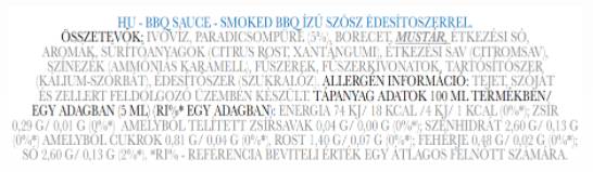 Údená BBQ omáčka Keto priateľská nulová kalória - 350 ml