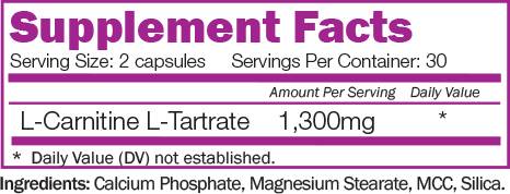 Larnitínový tartrát 1300 mg - 60 kapsúl