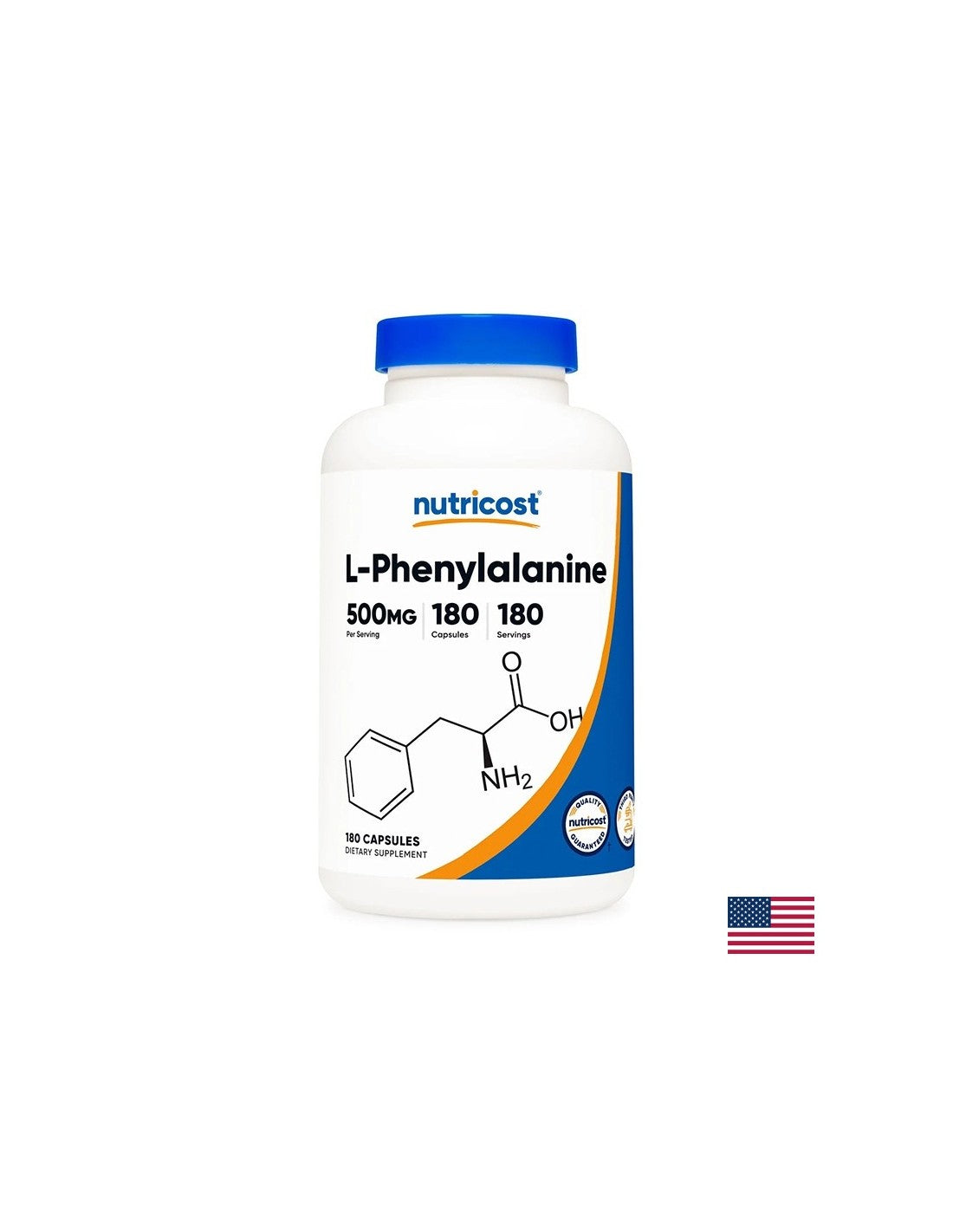 Funkcie nervov a mozgu - L-fenylalanín, 180 <tc>Nutricost</tc> Kapsuly