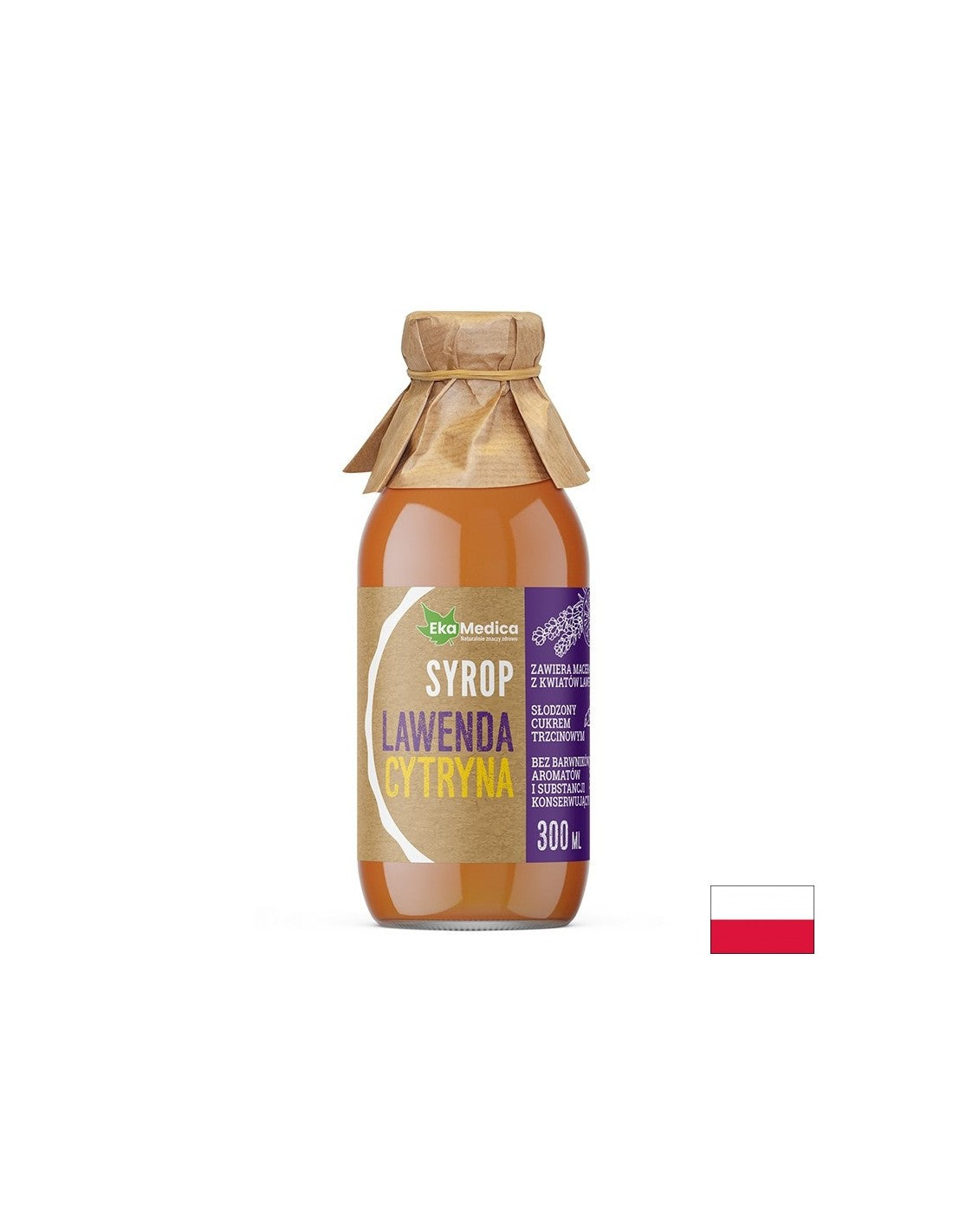 Levanduľový sirup s acerola a prírodný vitamín C - upokojujúci a neurostabilizačný efekt, 300 ml, 15 dávok