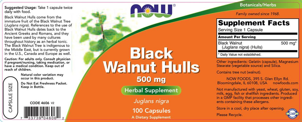 Čierne orechové trupy 500 mg - 100 kapsúl