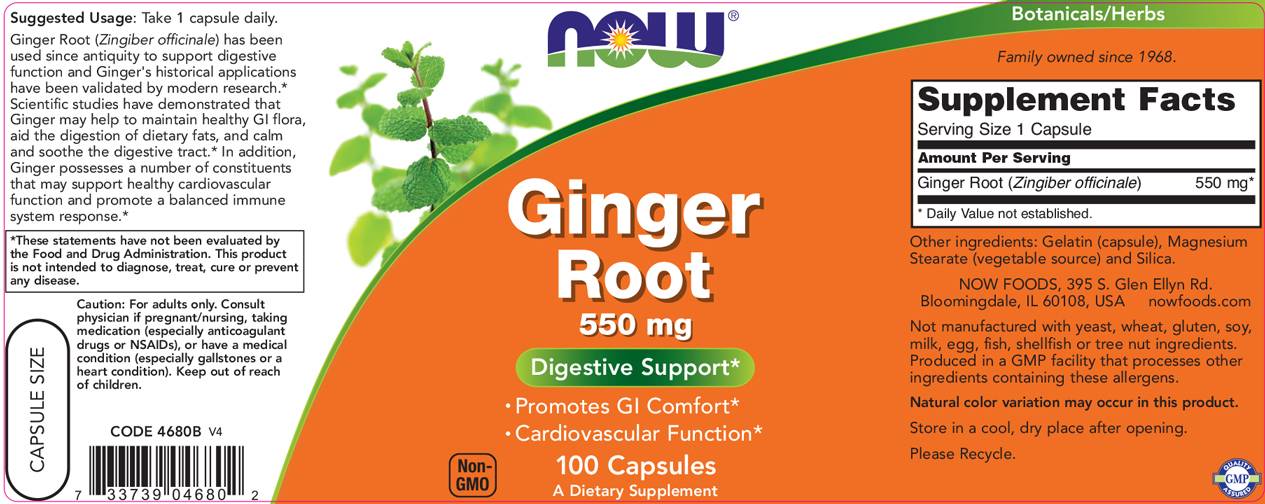Ginger Root 550 mg - 100 kapsúl