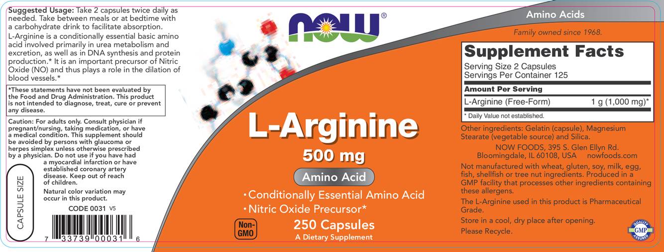 L -arginín 500 mg - 250 kapsúl