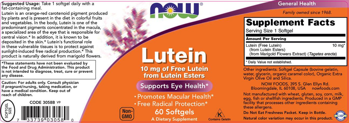 Lutein 10 mg esterov - 60 softgelov