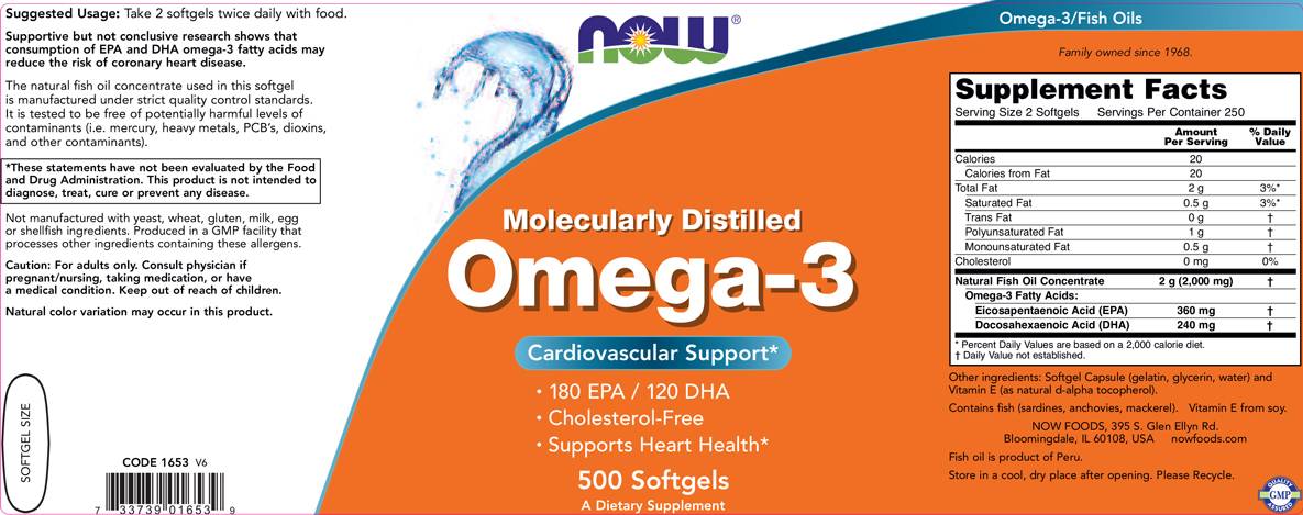 Omega 3 1 000 mg / molekulárne destilované - 500 gélových kapsúl
