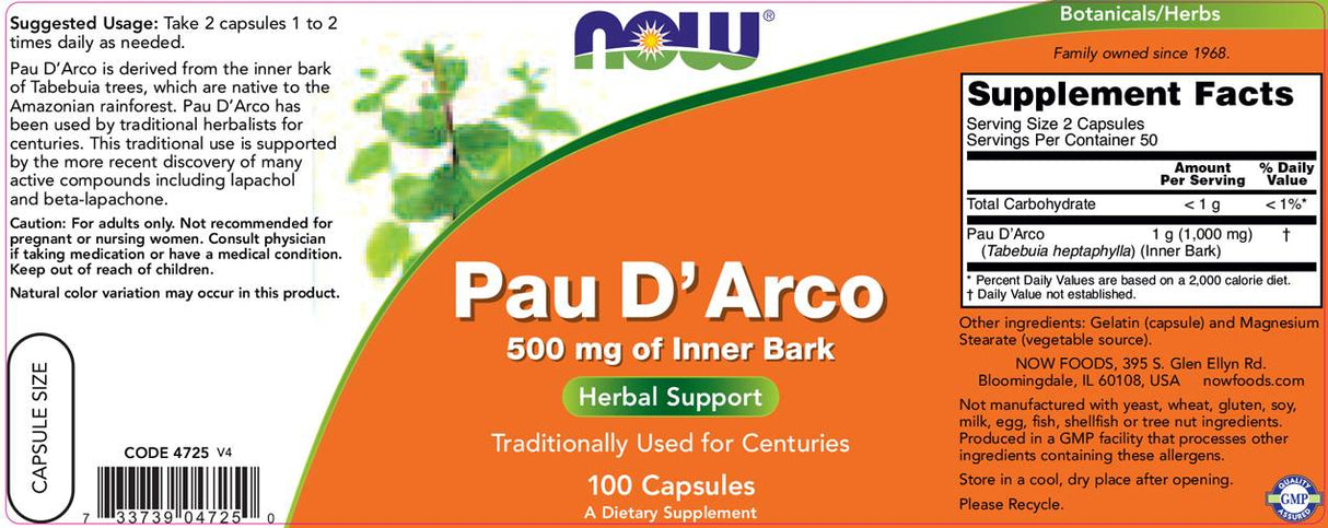 Pau d'Arco 500 mg - 100 kapsúl