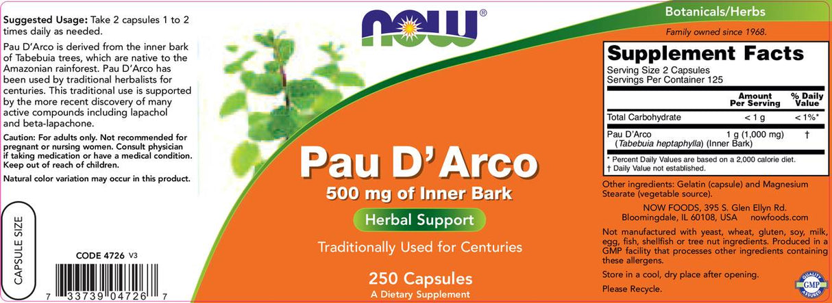 Pau d'Arco 500 mg - 100 kapsúl