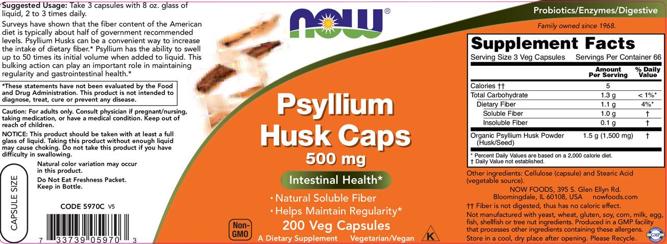 Psyllium šupky čiapky 500 mg - 200 kapsúl