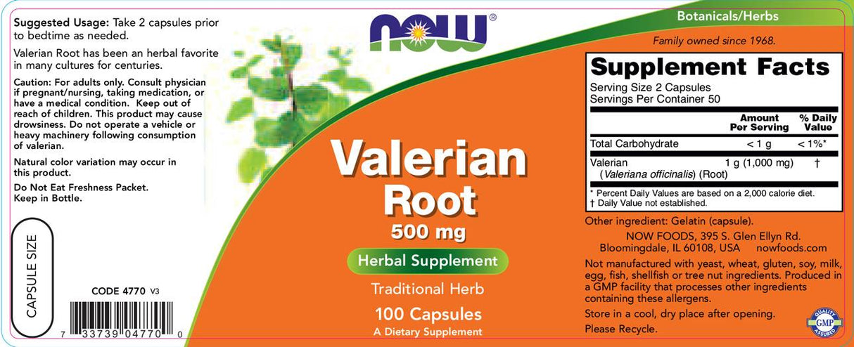 Valerian Root 500 mg - 100 kapsúl