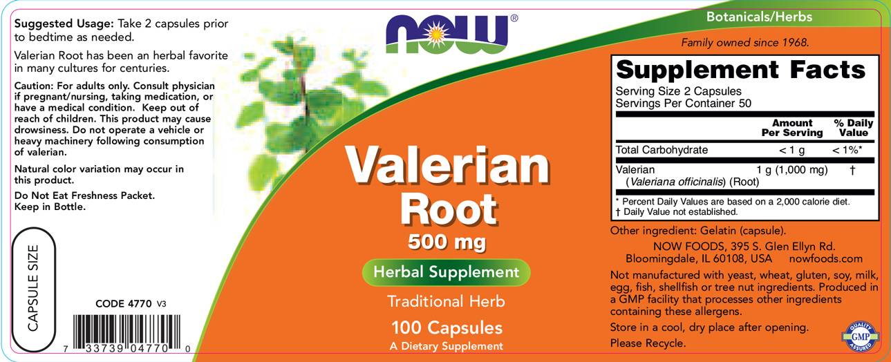 Valerian Root 500 mg - 100 kapsúl