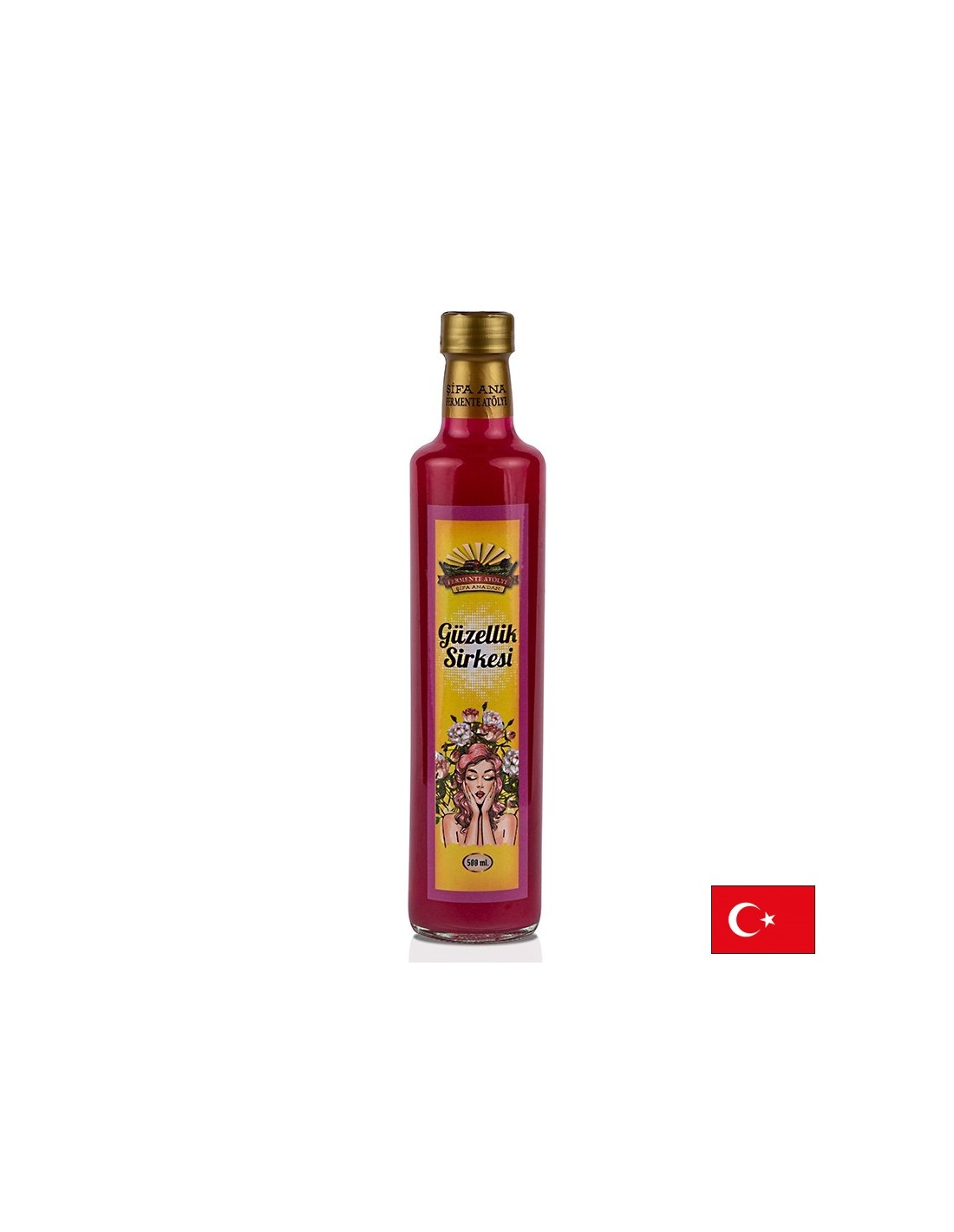 Prírodný ocot „Krása“ - z Wild Rose, Hibiscus, Lavender, Mountain Apple, Cinnamon, 500 ml