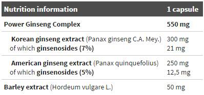 Platinum Ginseng ™ Sport Edition 550 mg - 60 kapsúl