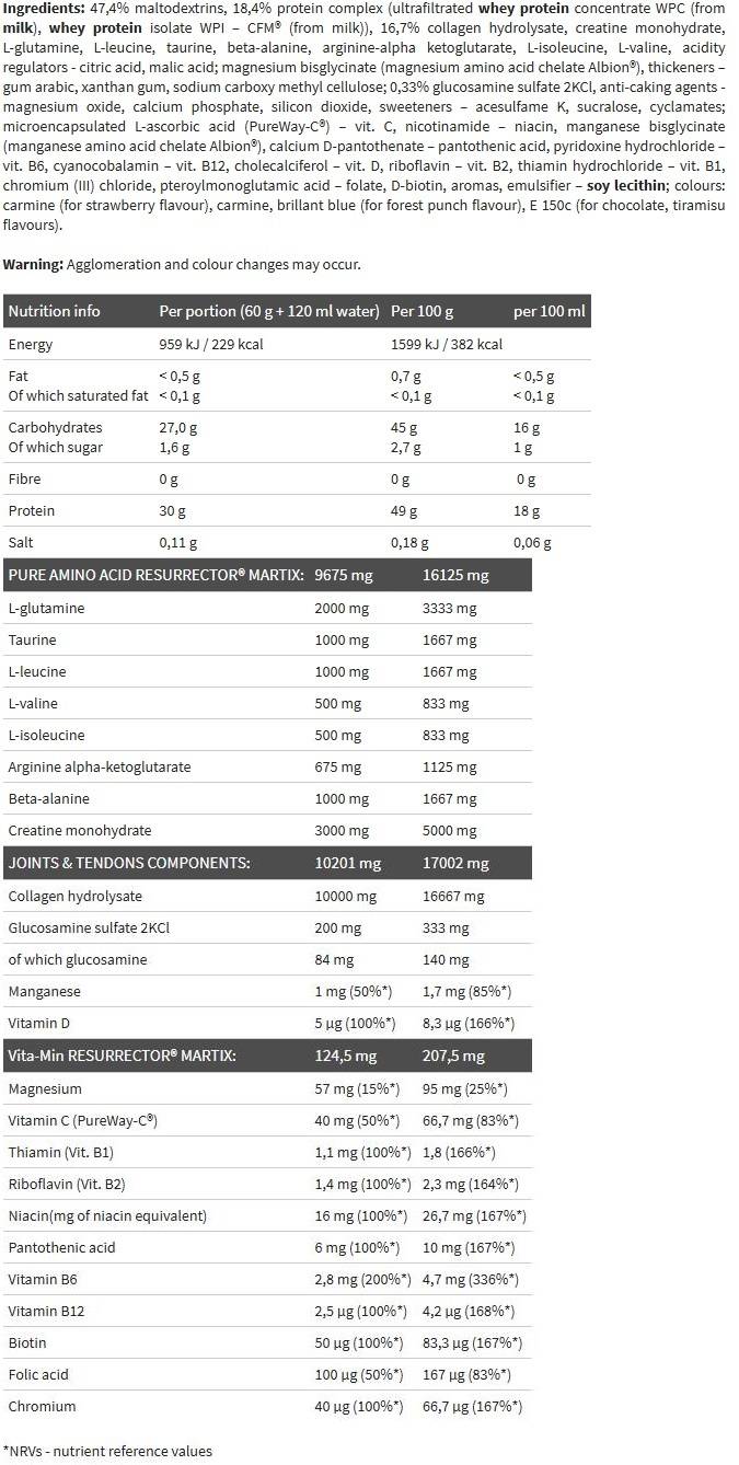 RESURRECTOR 1200 grams - Nutra Best Europe