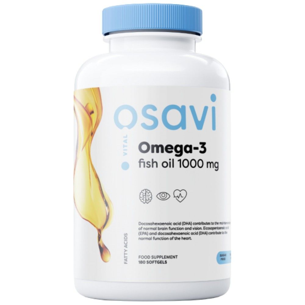 Omega 3 rybí olej 1000 mg / citrónová príchuť - 180 gélových kapsúl