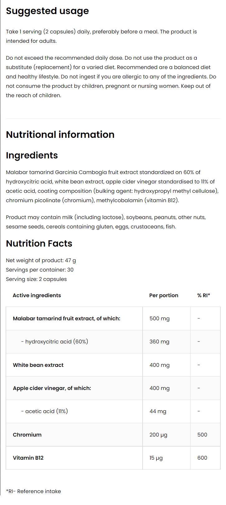 Ovládanie chuti do jedla 60 kapsúl