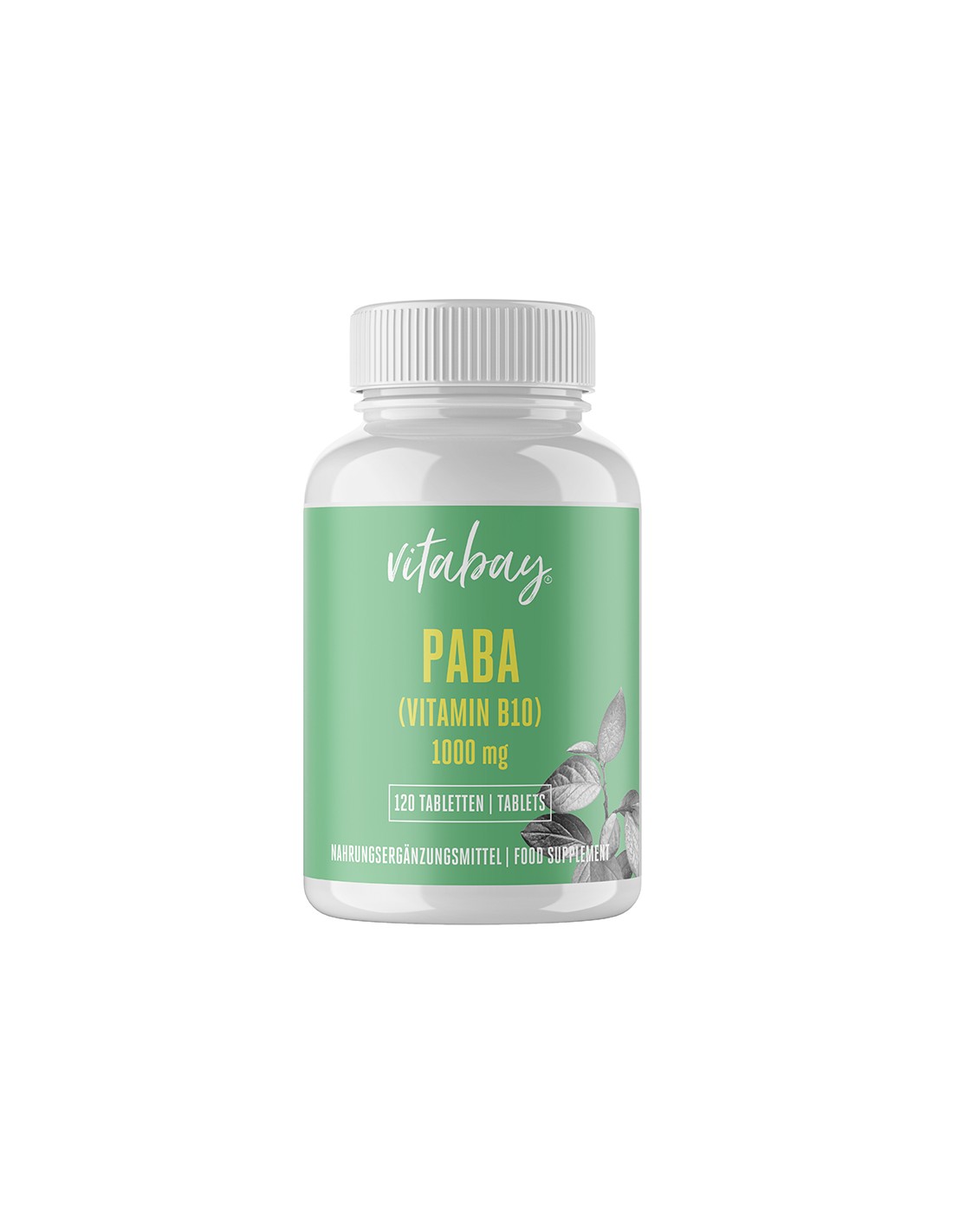 PABA - Para-Amino-Benzoesäure - Vitamin B10 (para-aminobenzoic acid) 1000 mg, 120 tablets Vitabay - Nutra Best Europe
