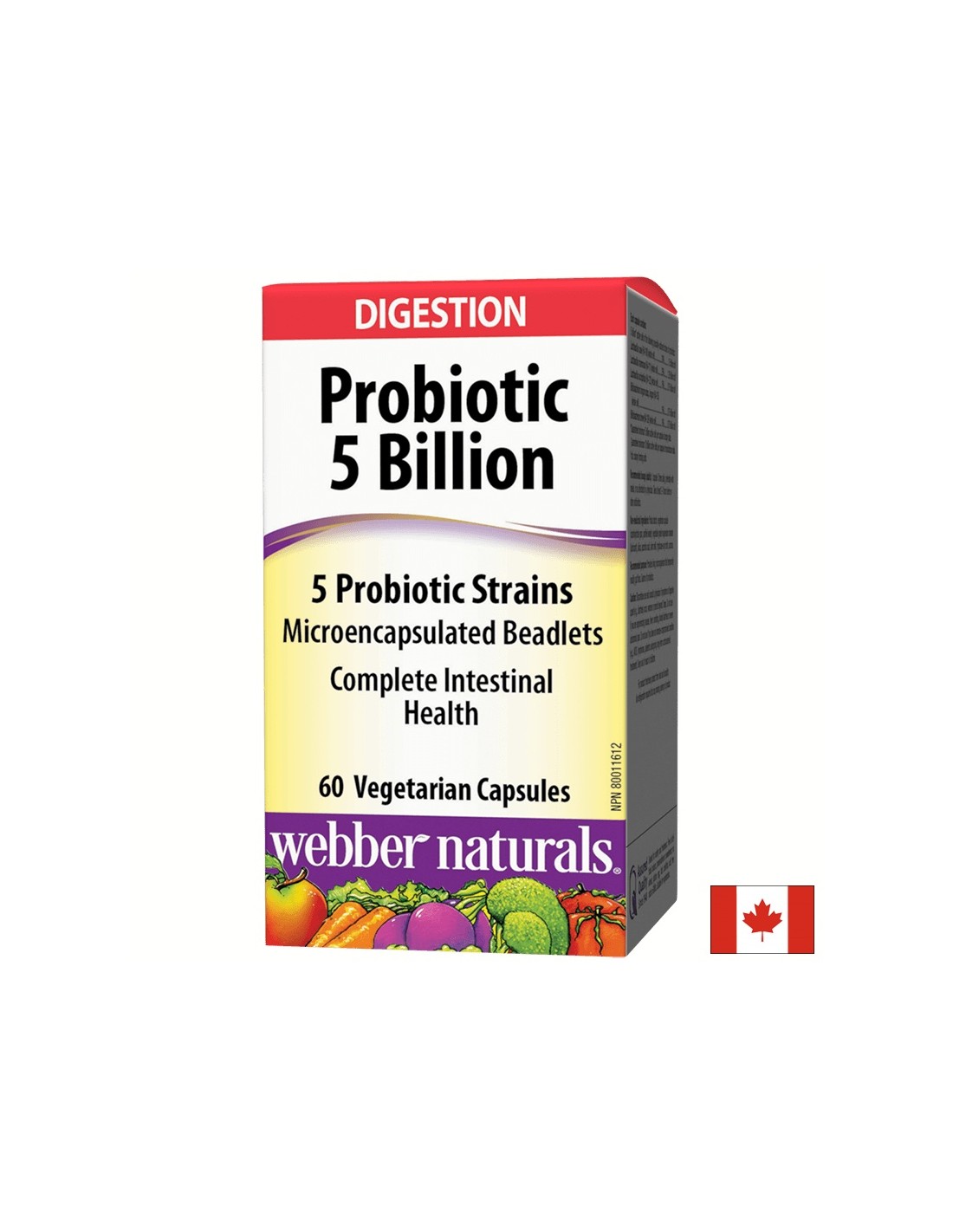 Probiotikum/ Probiotikum 5 kmeňov, 5 miliárd aktívnych probiotík x 60 kapsúl <tc>Webber Naturals</tc>