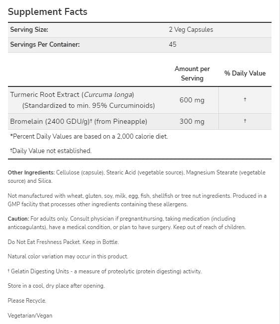 Kurkuma a bromelain - 90 kapsúl