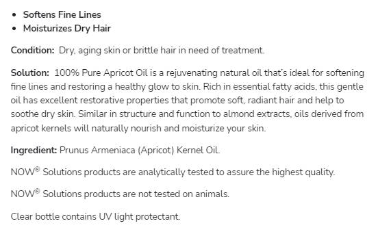 Marhuľový olej 100% hydratačný olej - 473 ml