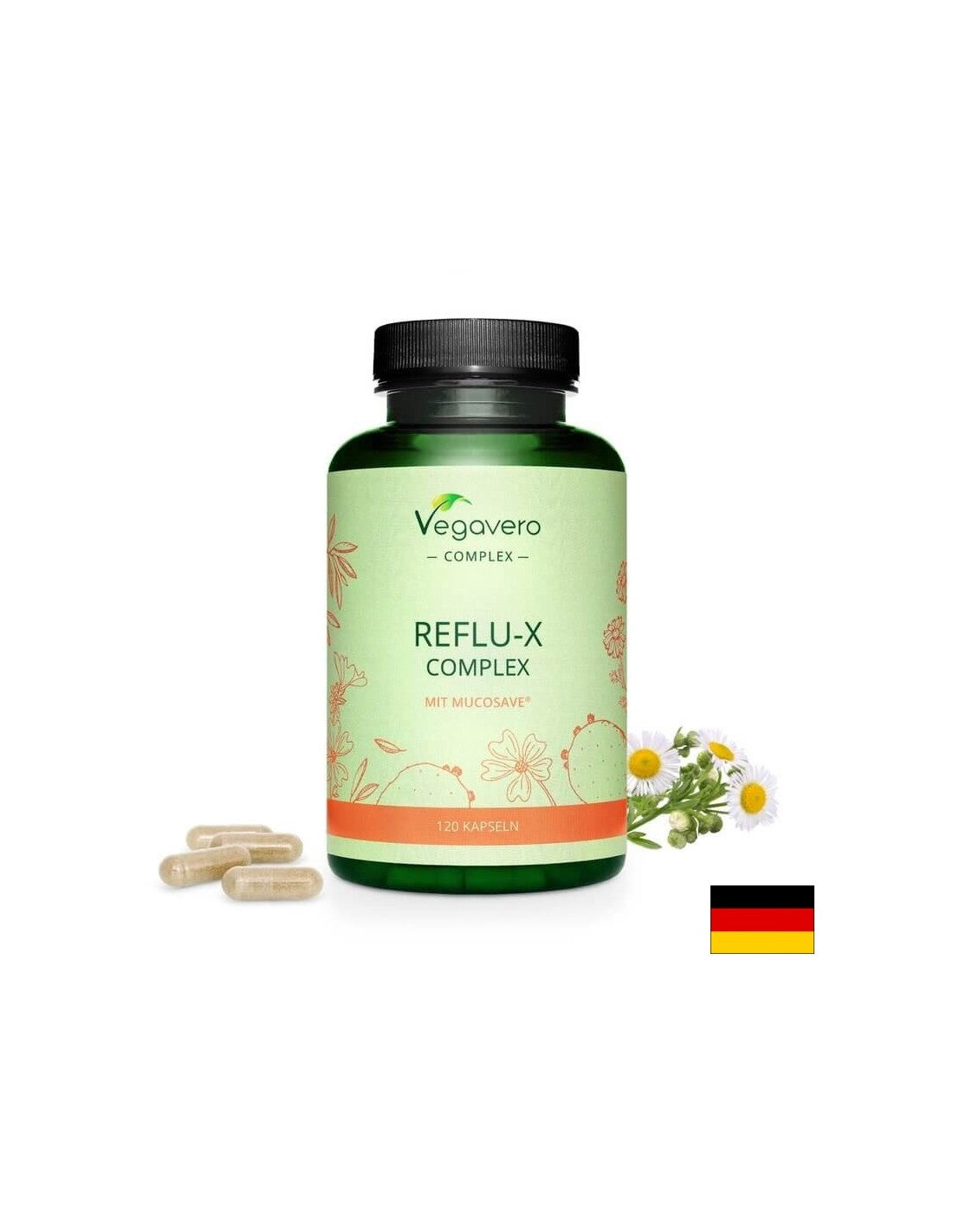 Reflu-X Complex mit Mucosave/bylinná zmes proti kyslému refluxu, 120 kapsúl, 100% vegan <tc>Vegavero</tc>