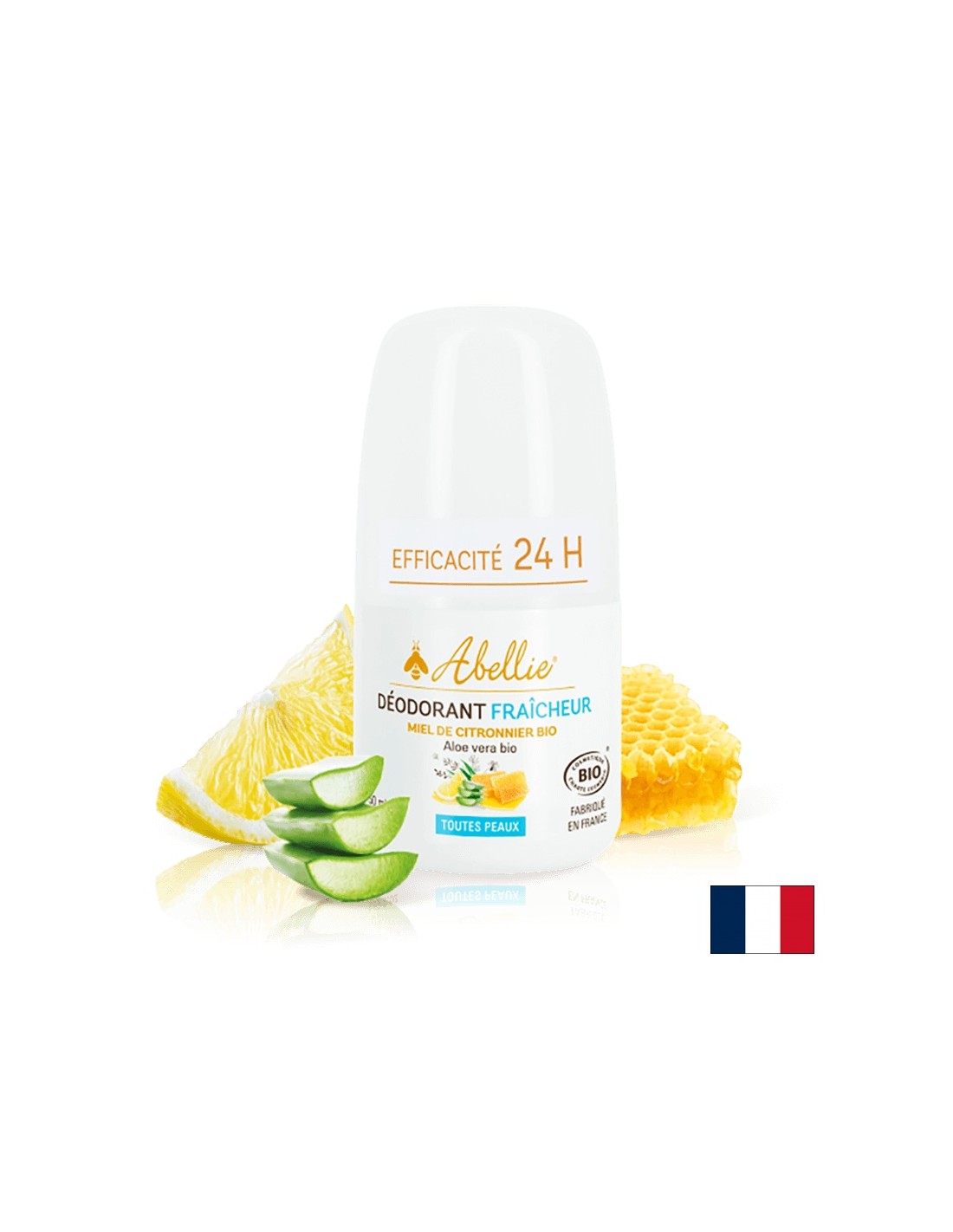 Roll-on Deodorant s organickým medom, citrónom a aloe vera, 50 ml