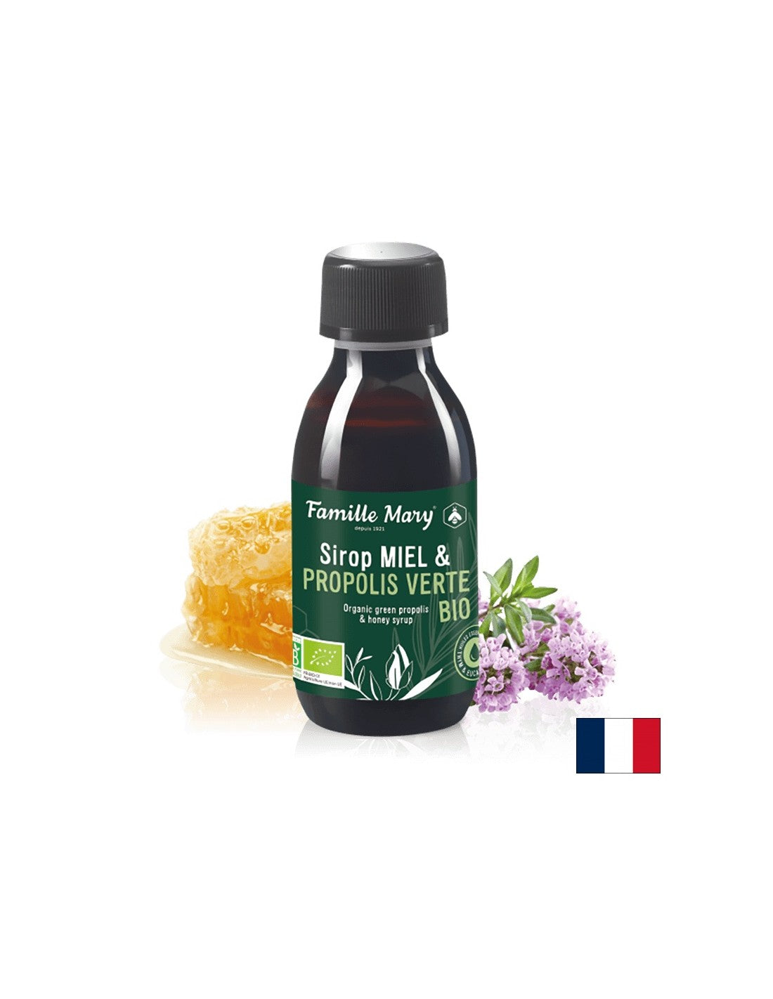 SIROP MIEL ET Propolis Verte Bio / sirup s medom a zeleným propolis organickým, 150 ml famille Mary